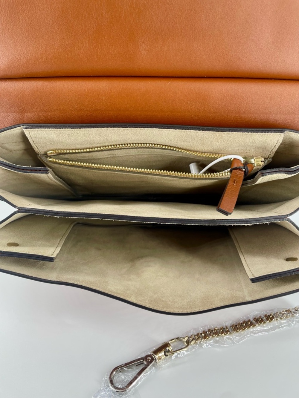 CHLOE Calfskin Suede Medium Faye Brown Leather & Nubuck Shoulder Bag - Picture 6 of 10